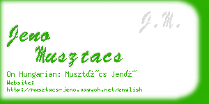 jeno musztacs business card